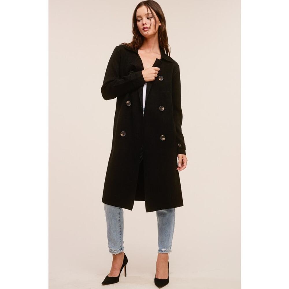 Luxe Brushed Double-breasted Belted Coat - Color - Macchiato